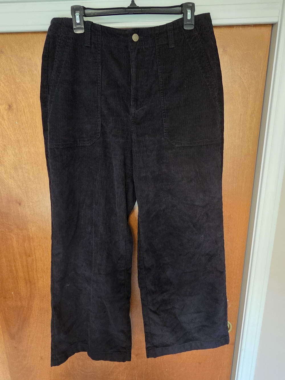 L.L. Bean Black Corduroy Straight-Leg Pants
